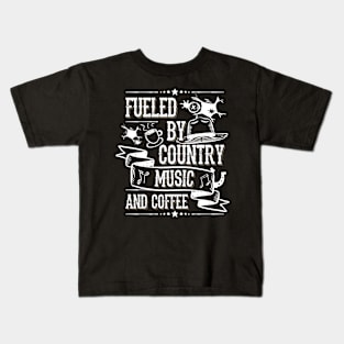 Fueled by country music and coffee | # DW Kids T-Shirt